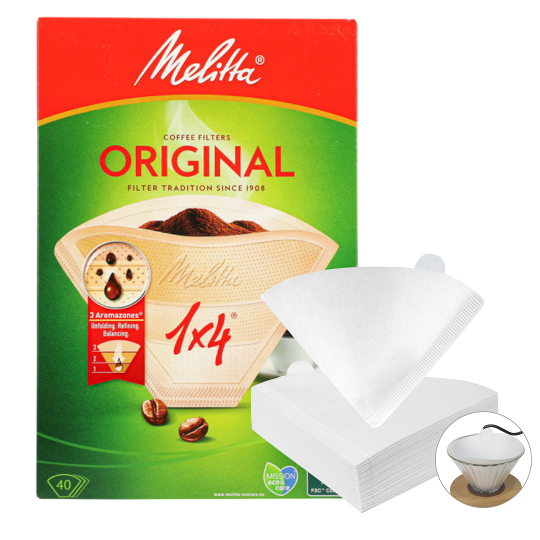 Melitta White Paper Coffee Filters Original 1x4 - 40Pcs