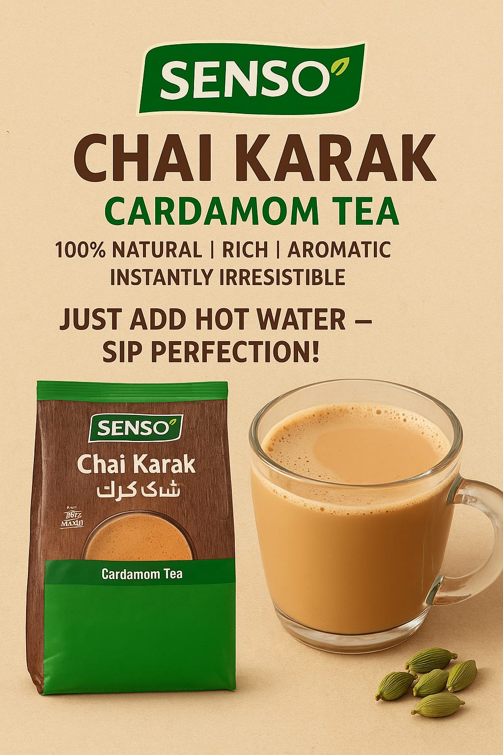 CHAI KARAK - Cardamom Tea - Bag of 1kg - Price does not include VAT