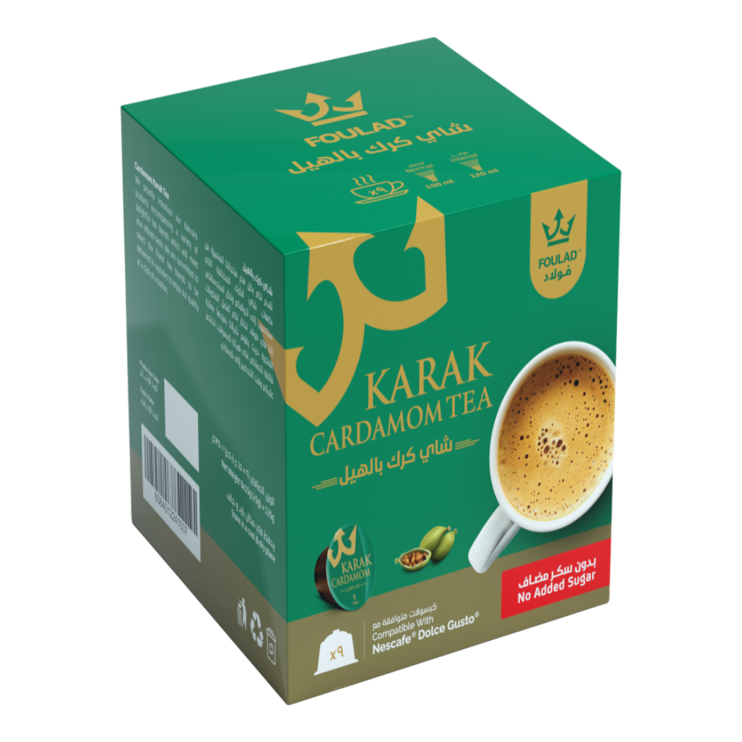 Foulad Karak Cardamom Tea - No Added Sugar - 9 Capsules