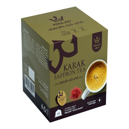 Foulad Karak Saﬀron Tea - With Sugar - 9 Capsules