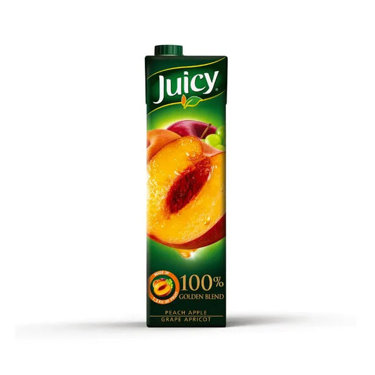 Juicy 100% Fruit Juice Golden Blend (Peach, Apple, Grapes, and Apricot) Sugar Free