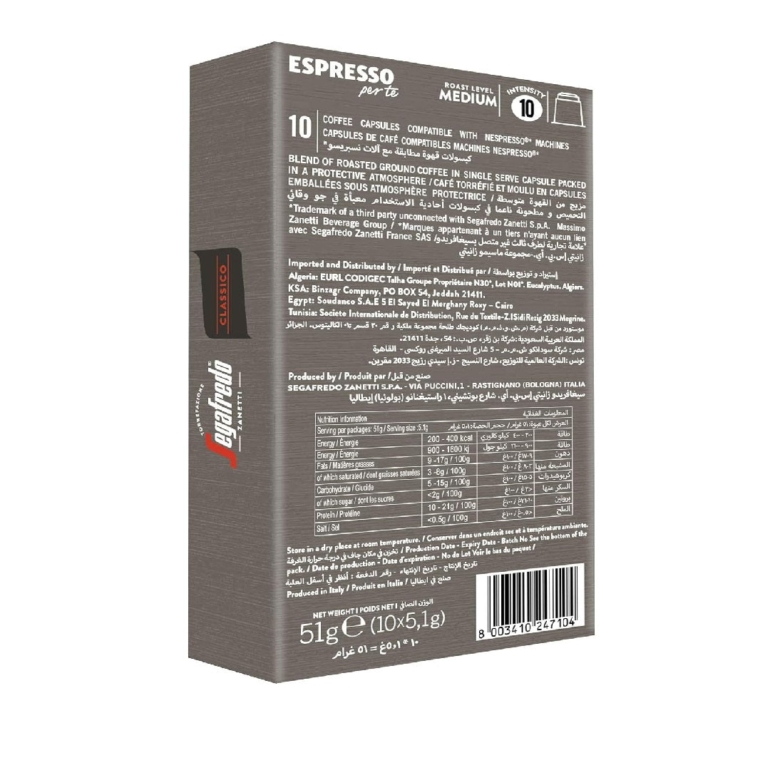 SEGAFREDO PERTE CLASSICO CAPSULES (10X5.1GMS)