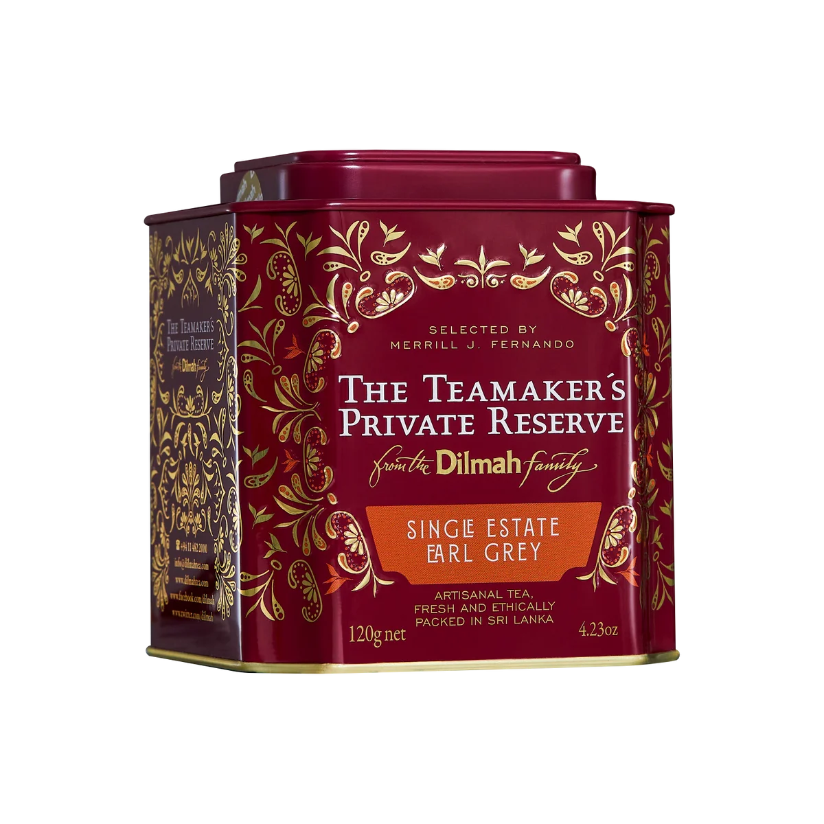 The Teamaker’s Private Reserve Single Estate Earl Grey Ceylon Black Tea Caddy-120g Loose Leaf