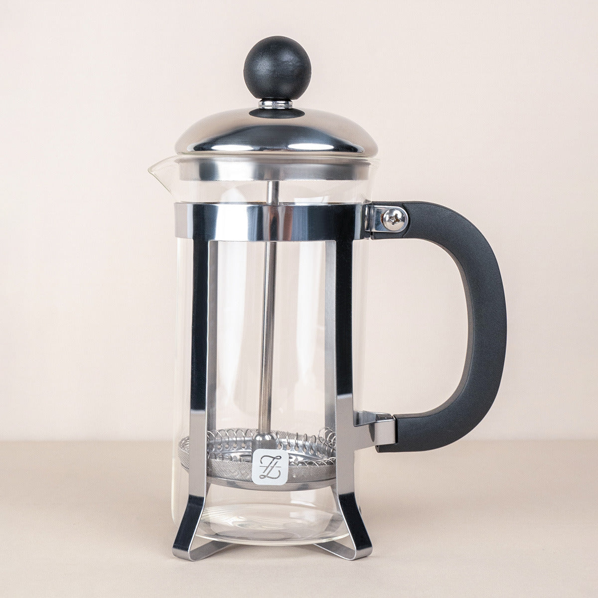 French Press Coffee Maker 350 ml Stainless Steel Glass Sturdy Handle - Black / Silver - Price does not VAT