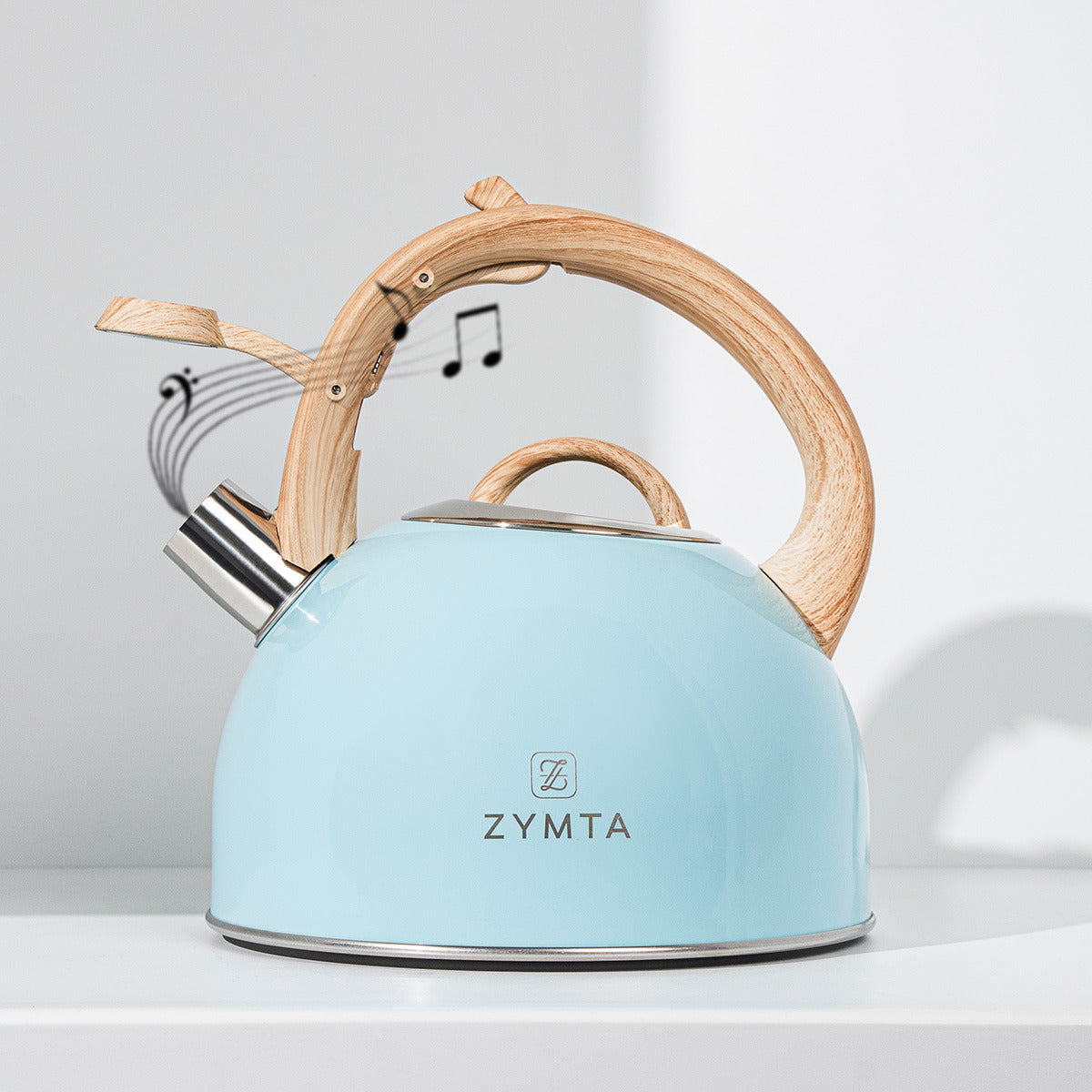 2.5 L Whistling Stainless Steel Teapot With Ergonomic Handle - Blue -- Price does not include VAT