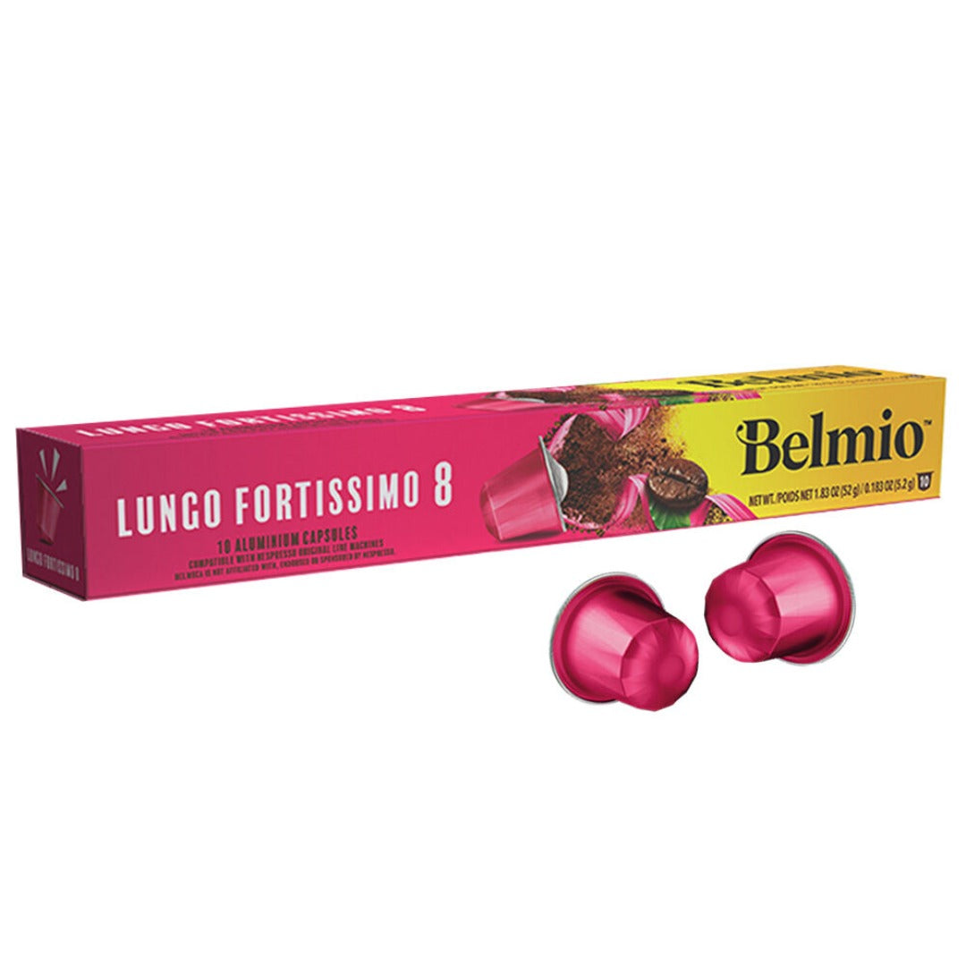 Belmio Lungo Fortissimo (intensity 8) - 10 Aluminum Capsules