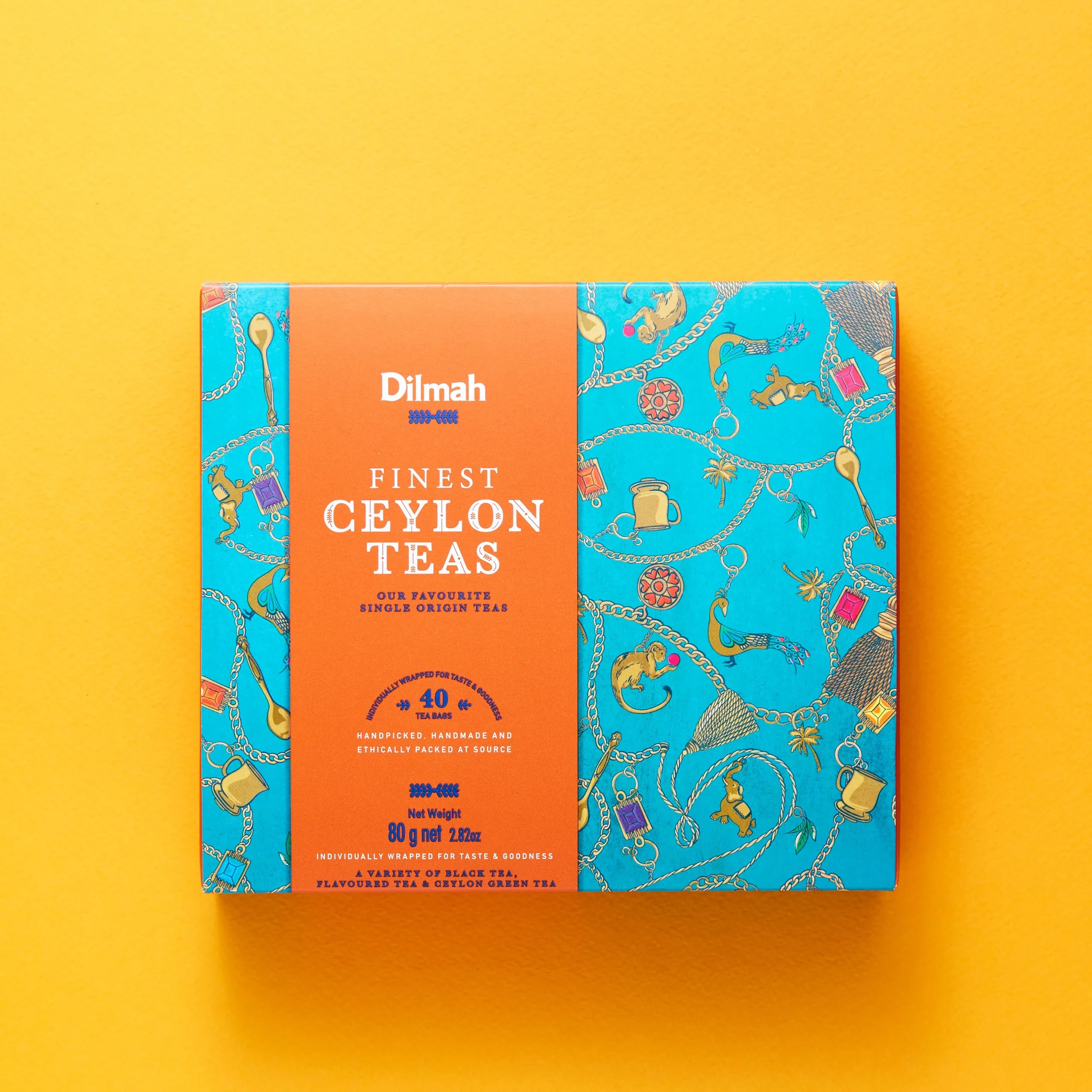 Dilmah Finest Ceylon Teas Variety Gift Pack-4×10 Individually Wrapped Tea Bags