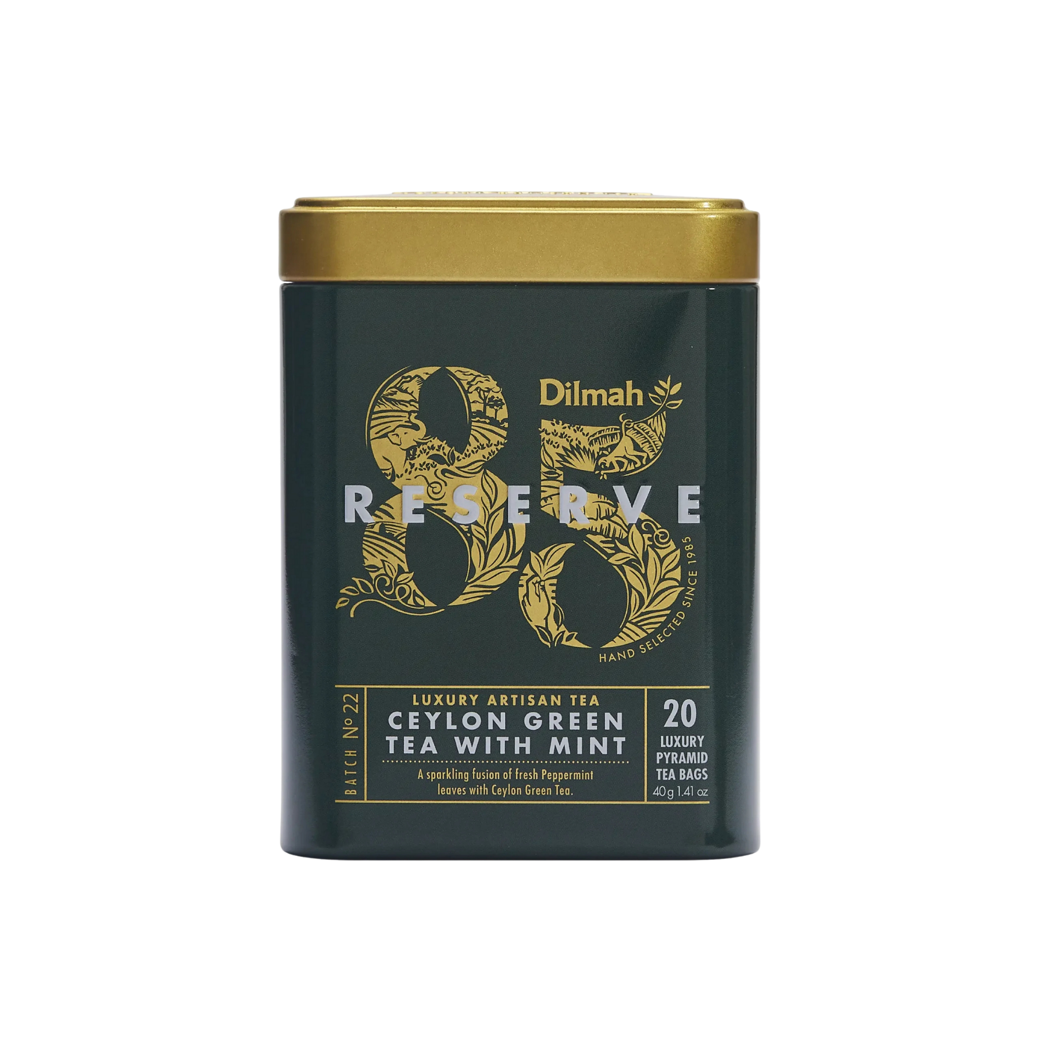 Dilmah 85 Reserve Ceylon Green Tea with Mint Tin Caddy