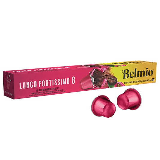 Belmio Lungo Fortissimo (intensity 8) - 10 Aluminum Capsules