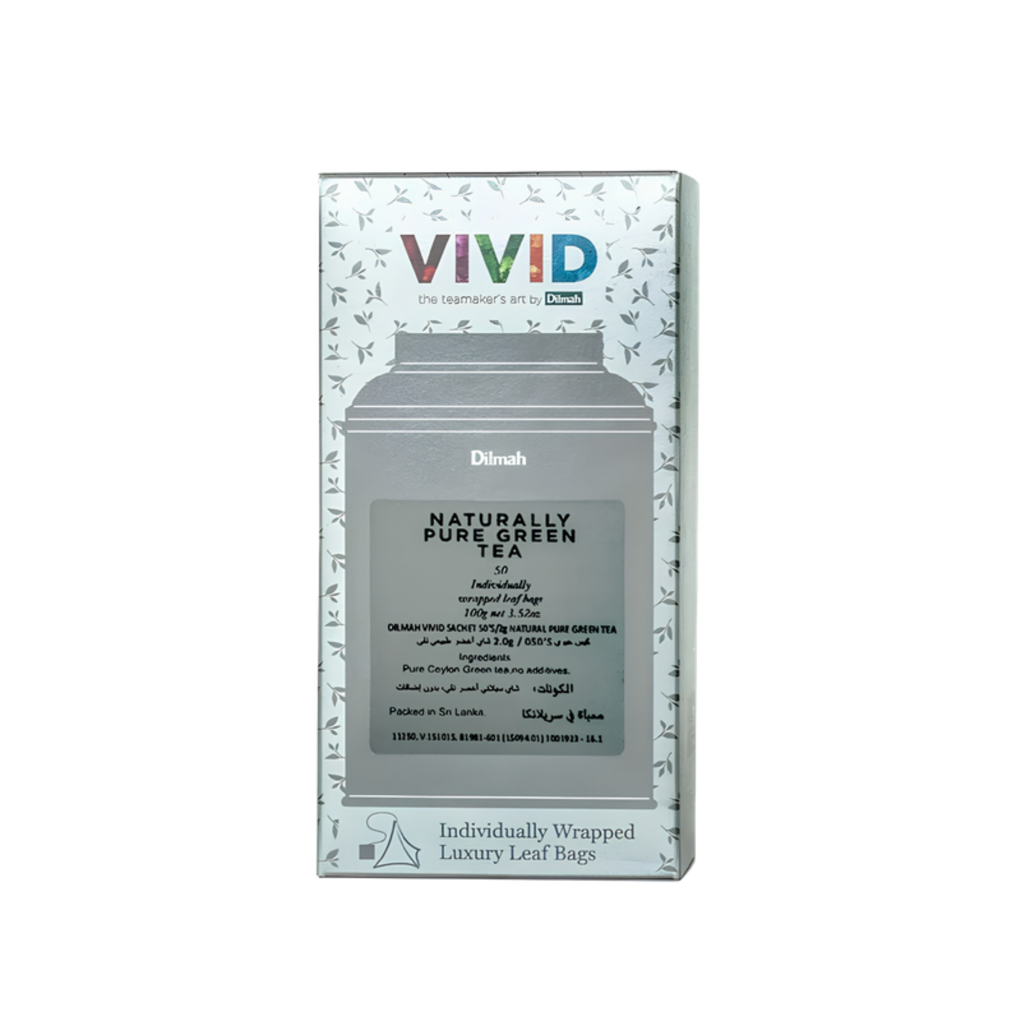 Dilmah VIVID Natural Pure Green Tea – 50 teabags