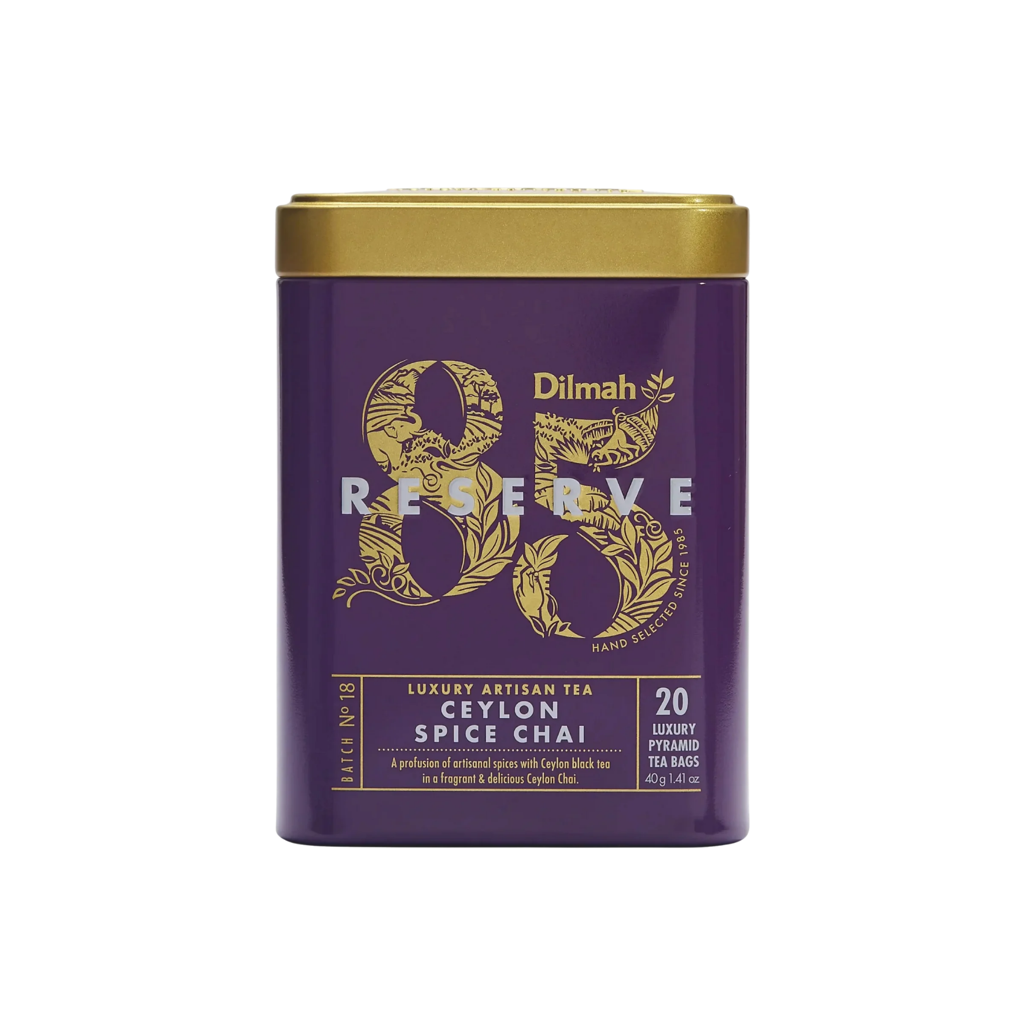 Dilmah 85 Reserve Ceylon Spice Chai Black Tea Tin Caddy
