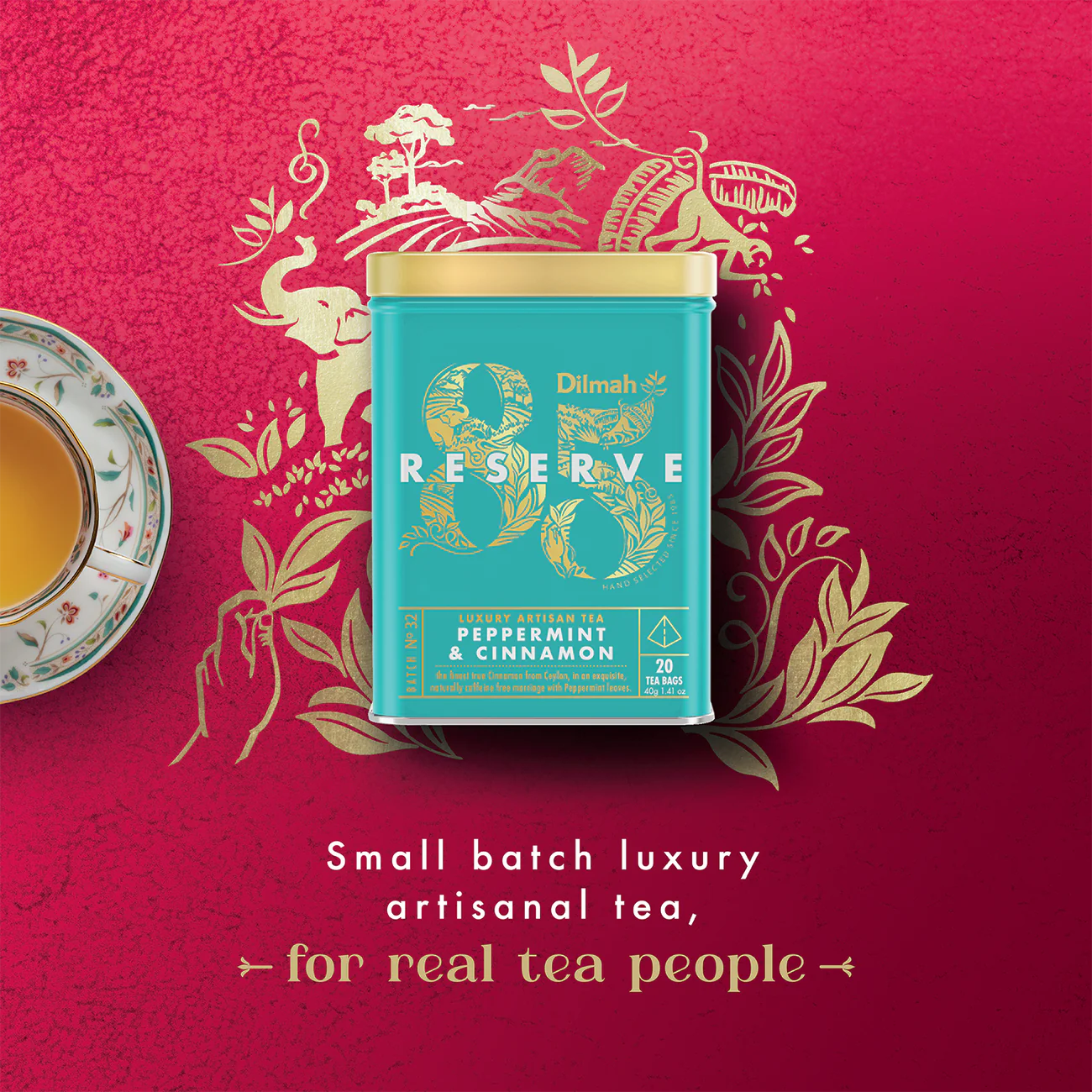 Dilmah 85 Reserve Peppermint & Cinnamon Tea Tin Caddy