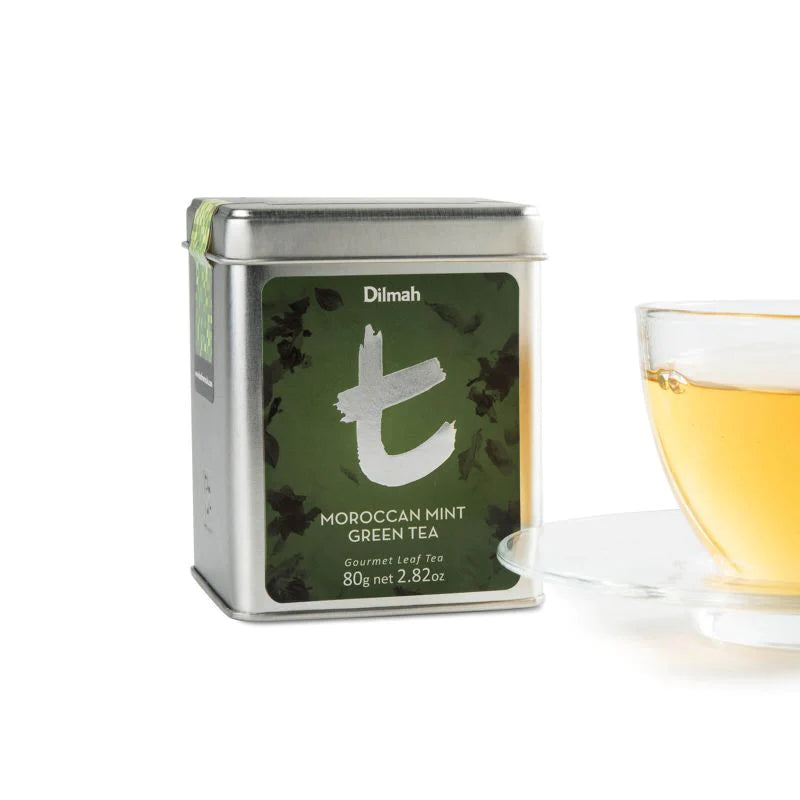 Dilmah t-Series Moroccan Mint Green Tea Tin Caddy