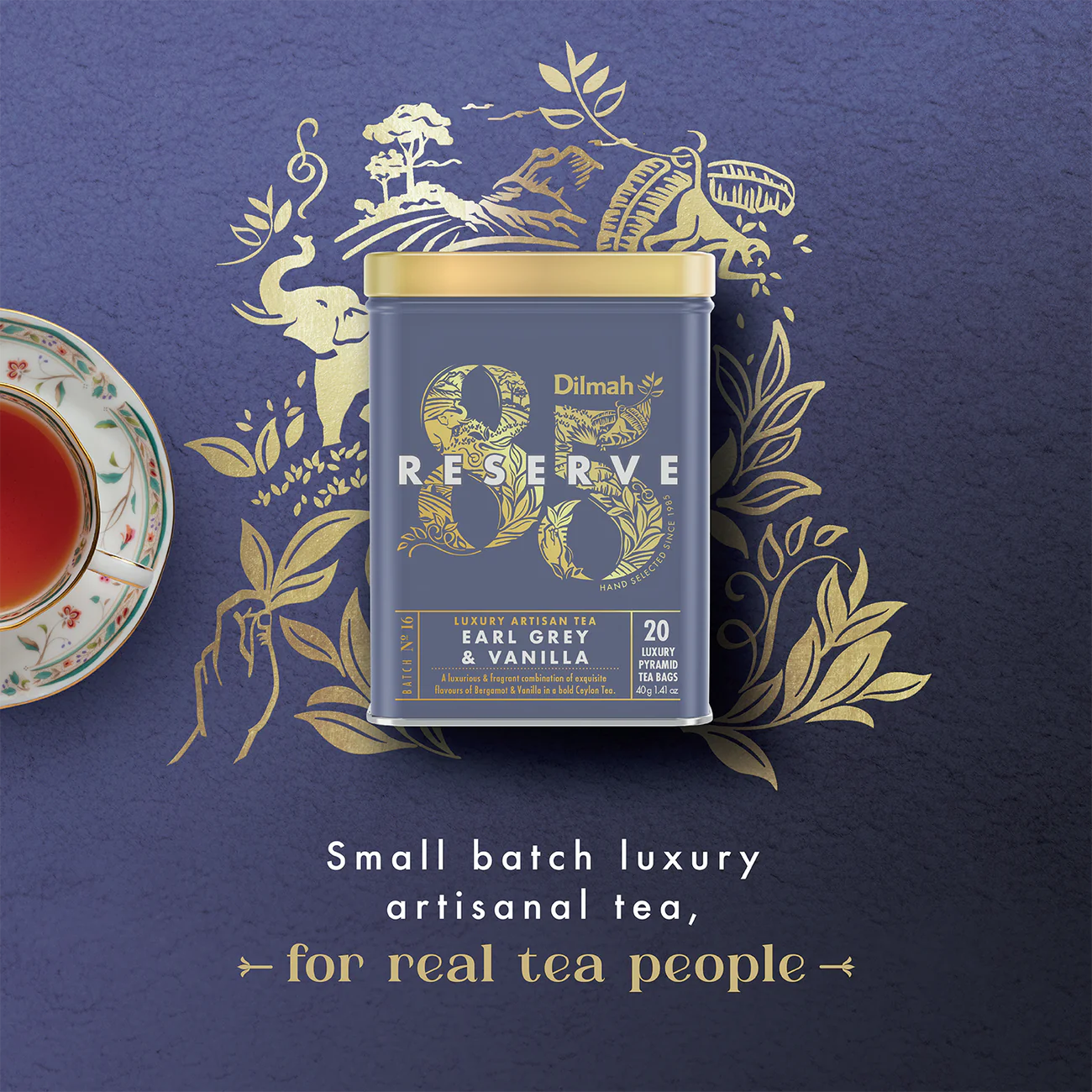 Dilmah 85 Reserve Earl Grey & Vanilla Tea Tin Caddy