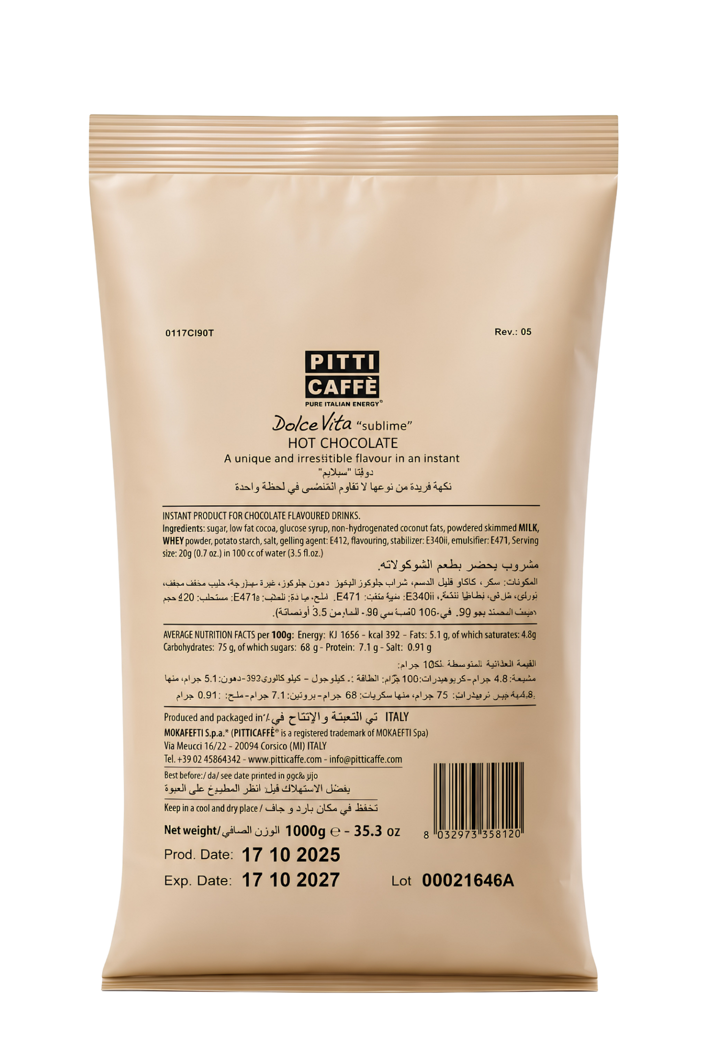 Pitti Caffè Hot Chocolate Powder Sublime Extra